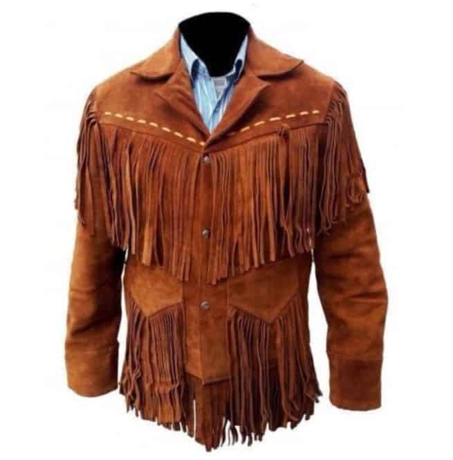 Men Western  Suede Leather Cowboy Jacket
