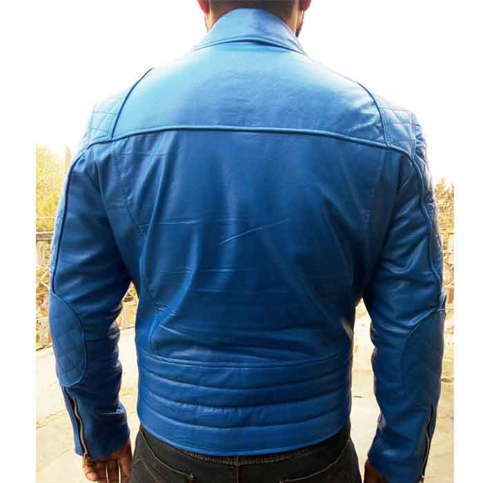 Blue Fashion Leather Jacket for Men’s thumbnail 2
