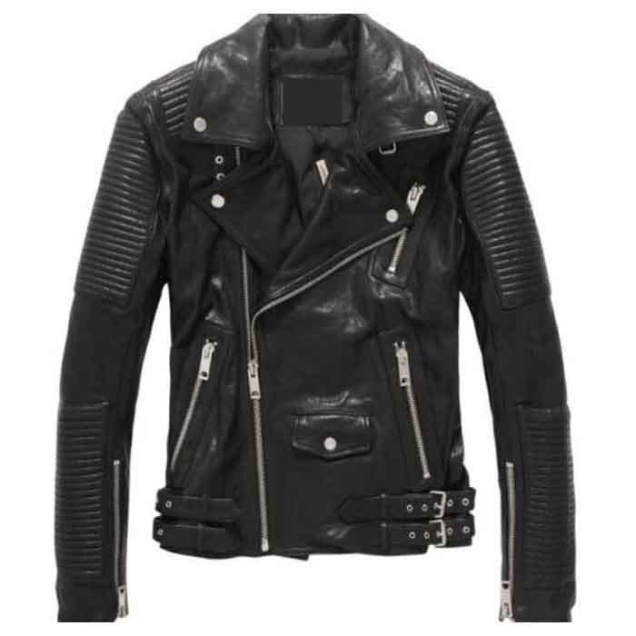 New Motorcycle Leather Jacket For Mens