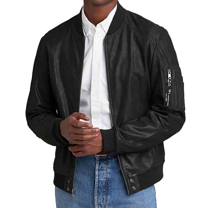 James Genuine Leather Bomber Jacket For Men’s