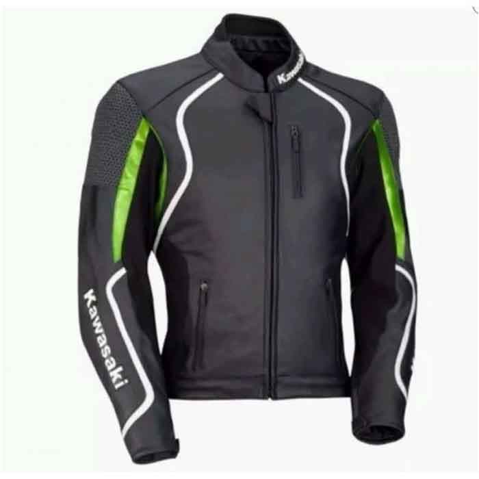 KAWASAKI BLACK 2021 MOTORBIKE LEATHER JACKET