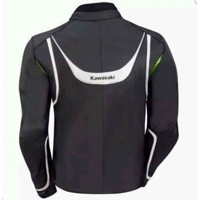 KAWASAKI BLACK 2021 MOTORBIKE LEATHER JACKET thumbnail 2