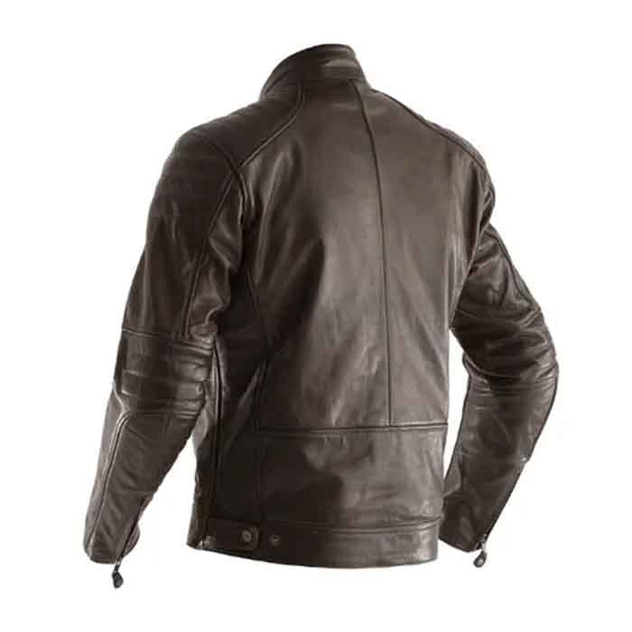 Men’s Brown Motorcycle Leather Jacket thumbnail 2