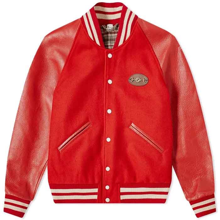 Wool Body Leather Varsity Jacket