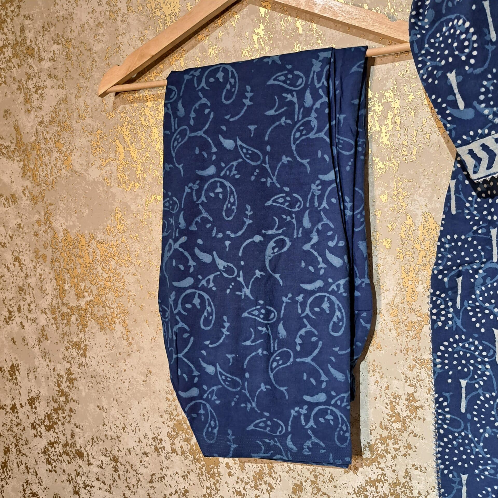Designer Navy Blue Block Printed Pure Cotton Casual Salwar Suit with Dupatta Dresses thumbnail 3