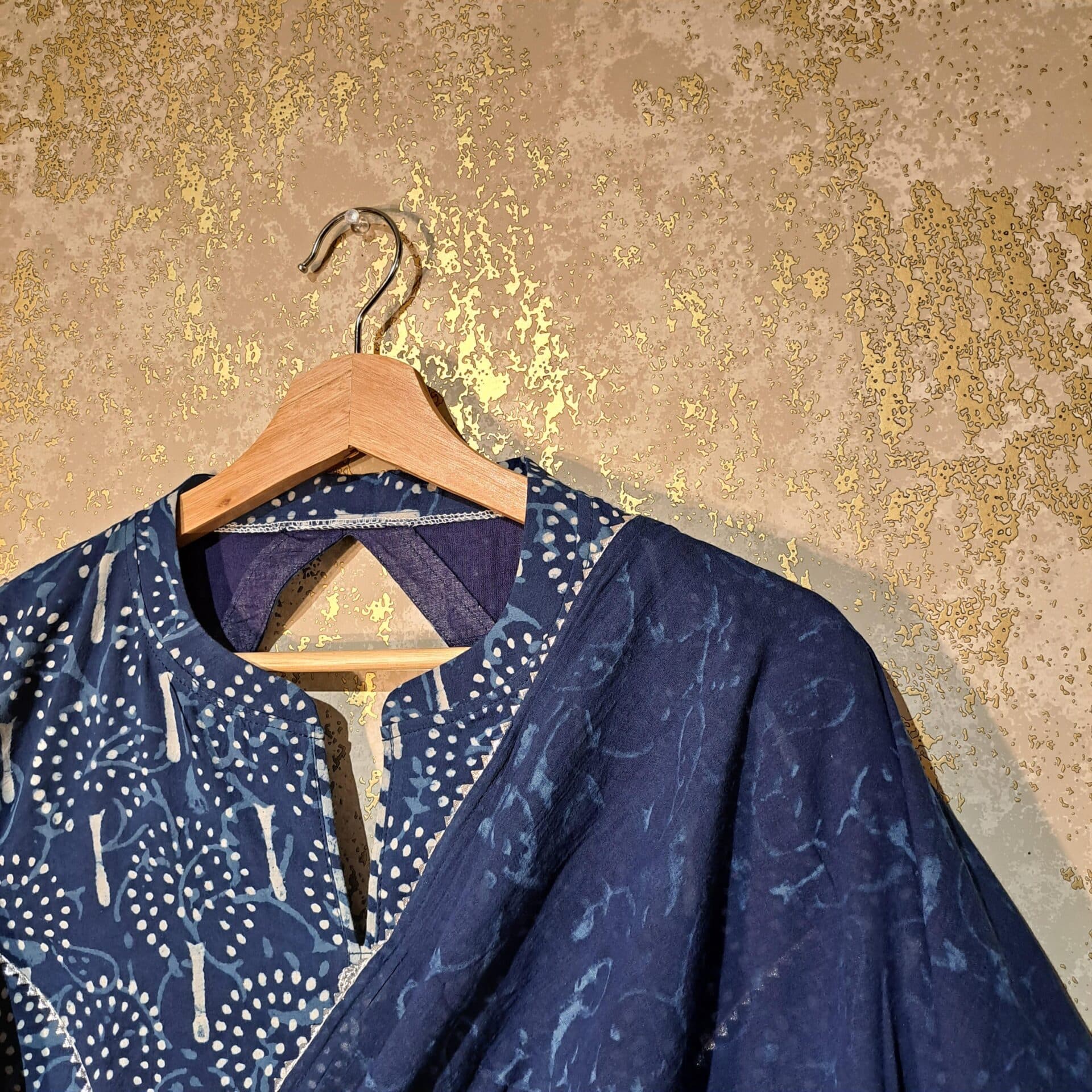 Designer Navy Blue Block Printed Pure Cotton Casual Salwar Suit with Dupatta Dresses thumbnail 4