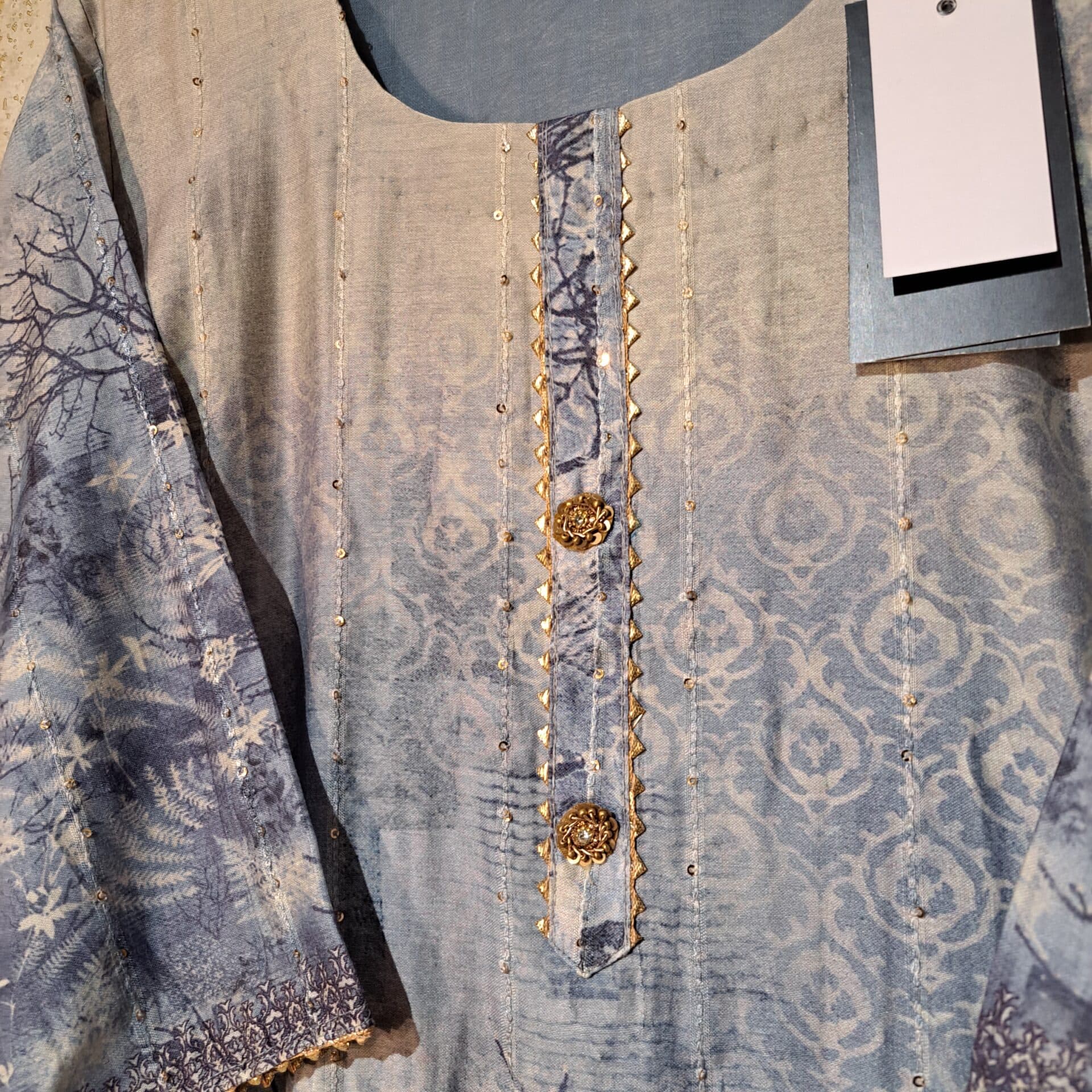 Grey Printed Pure Cotton Casual Trouser Punjabi Suit with Dupatta Dresses thumbnail 3