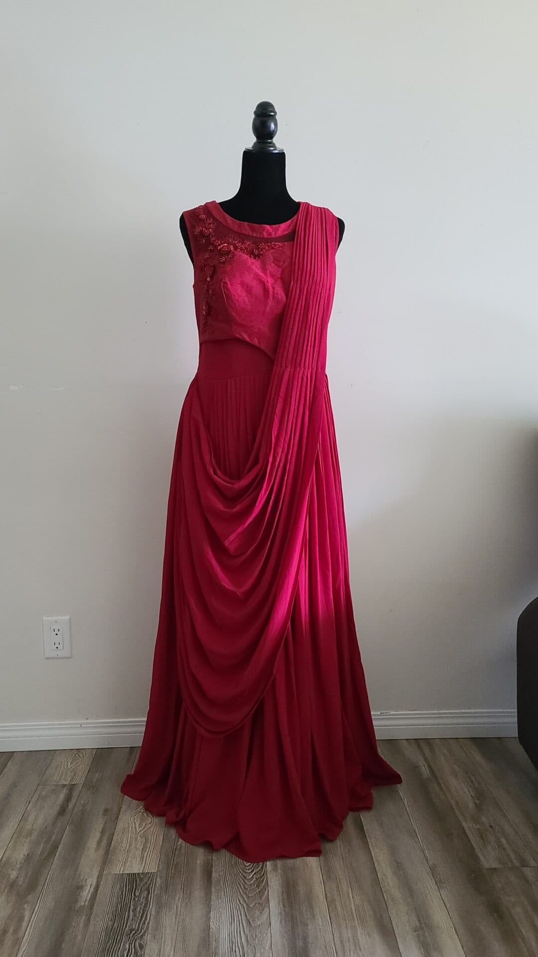 Maroon Gown Designer Embroidered Punjabi Party Dress Ladies Girls Ethnic Wear Indian Boutique