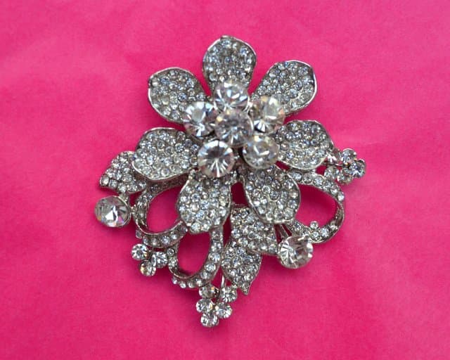 Justine Floral Rhinestone Brooch