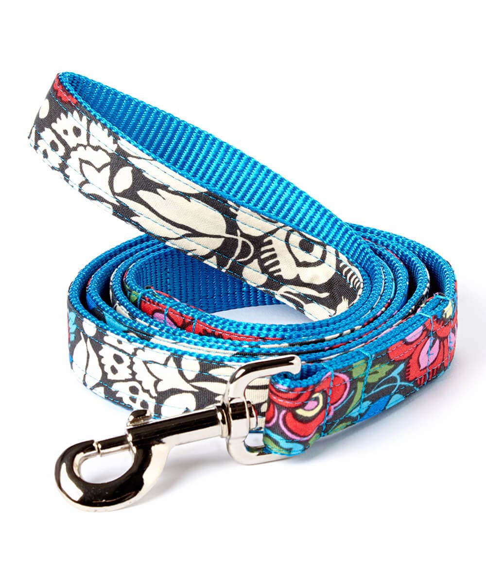 Blue Floral Designer Dog Leash –  ‘Alice’