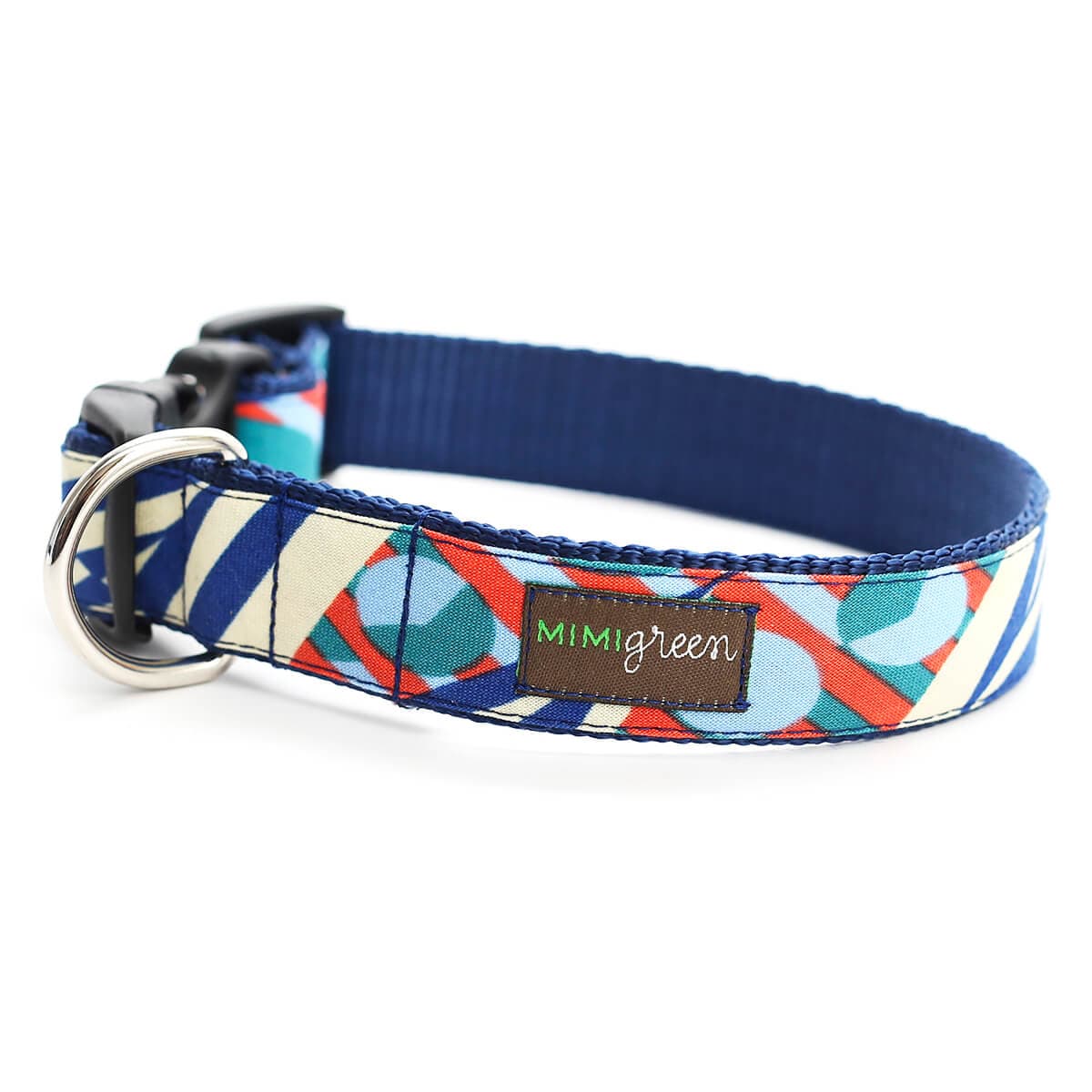 Orange &amp; Blue Designer Dog Collar ‘Travis’