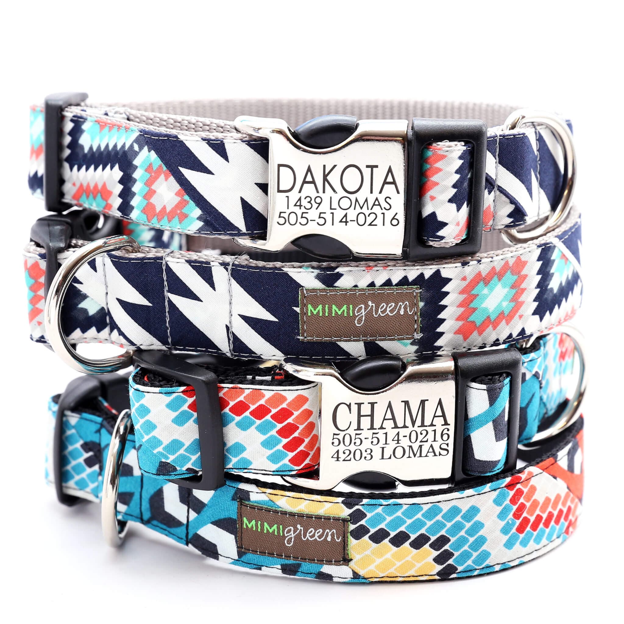 Feather &amp; Bead Southwestern Designer Dog Collar – ‘Chama’ thumbnail 4