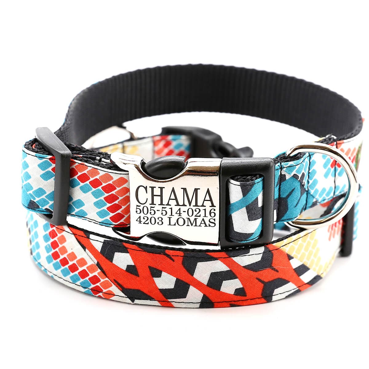 Feather &amp; Bead Southwestern Designer Dog Collar – ‘Chama’ thumbnail 2