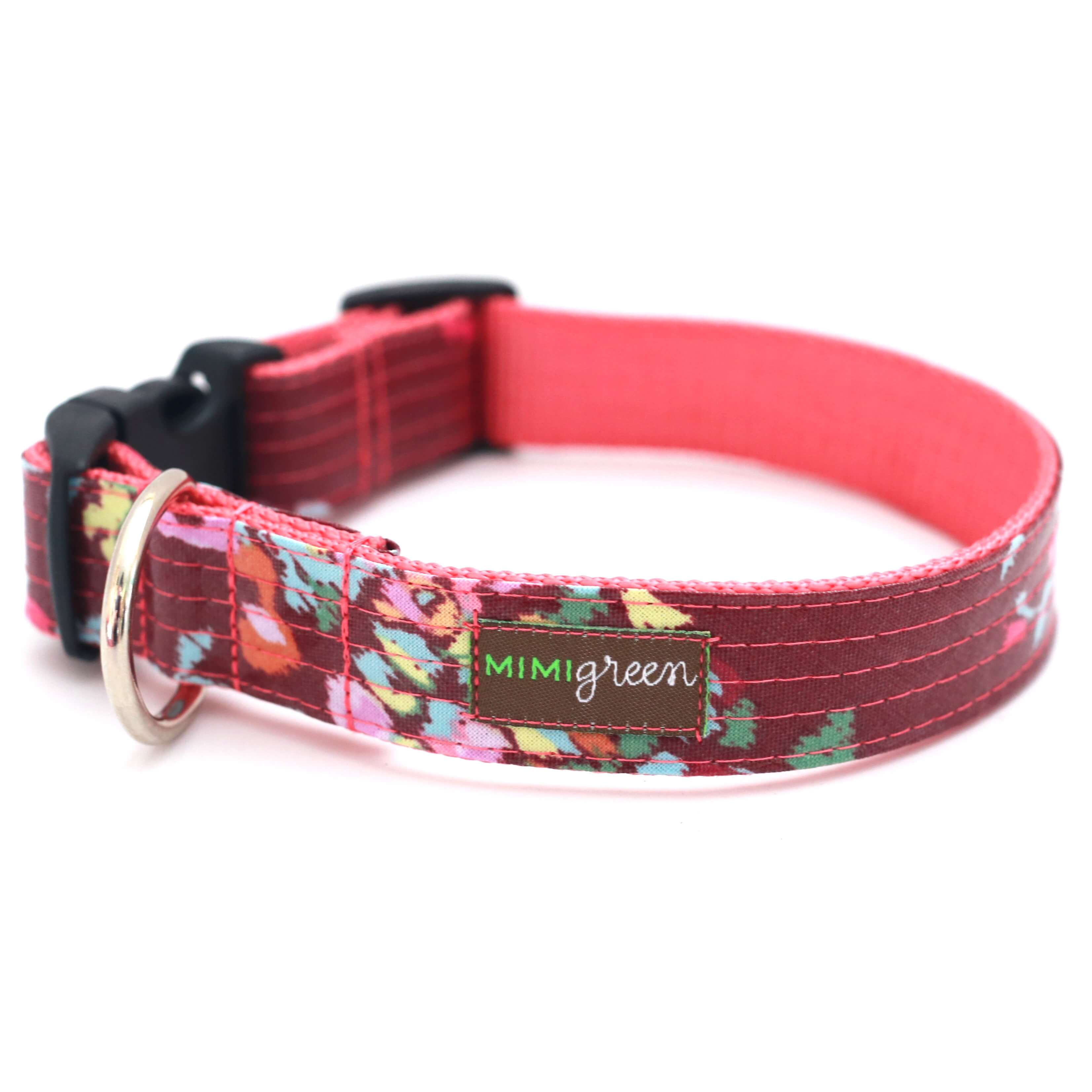 ‘Posey’ Floral Laminated Cotton Dog Collar