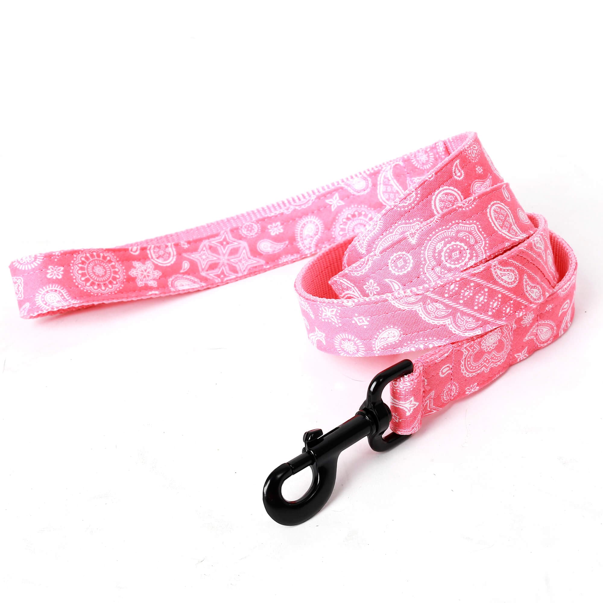 Pink Bandana ‘BANDIT’ Designer Dog Leash (1″ ONLY)