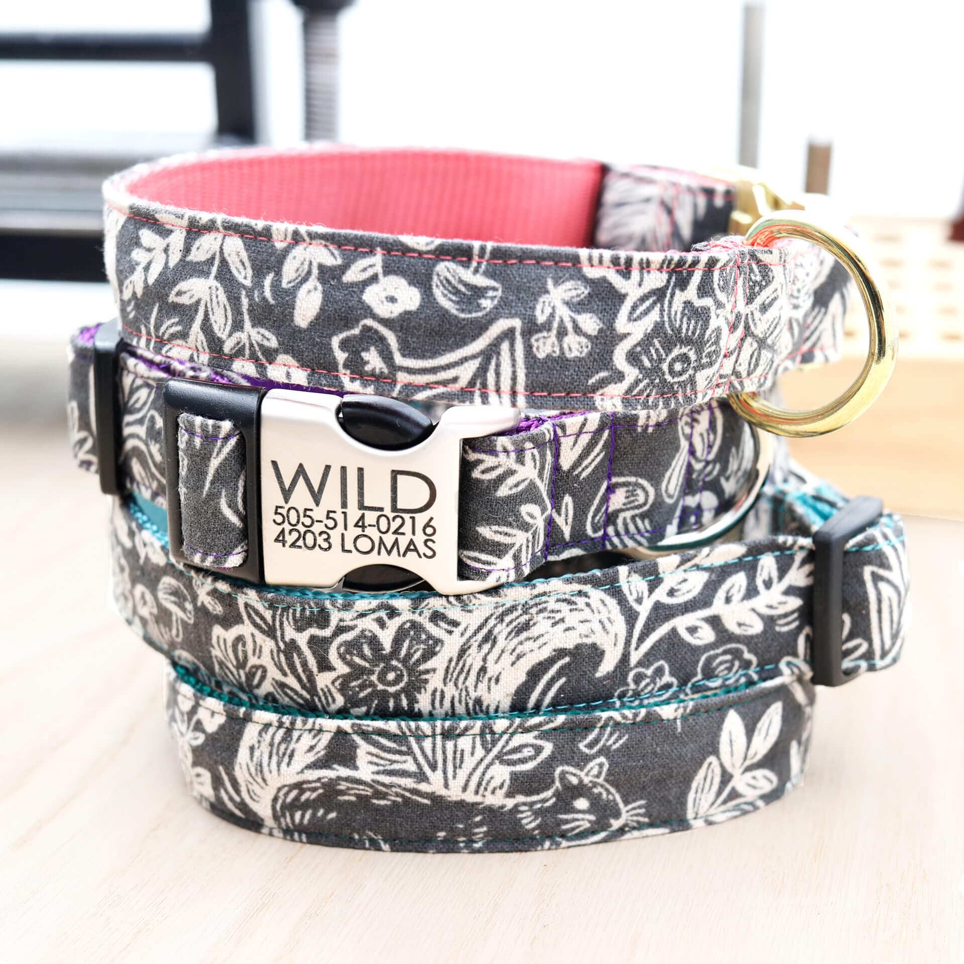 Wildwood B+W Canvas Dog Collar – Optional Engraving