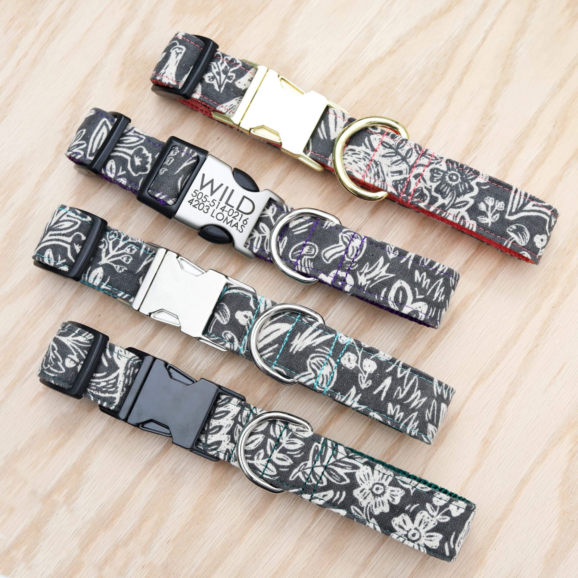 Wildwood B+W Canvas Dog Collar – Optional Engraving thumbnail 4