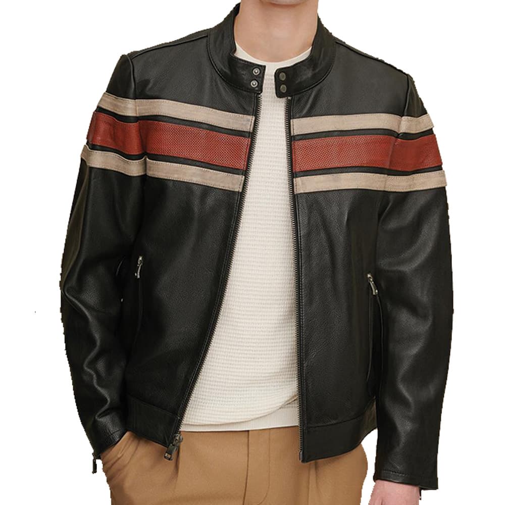 Wilson Leather Vintage Striped Leather Jacket | Dale Retro Striped Jacket