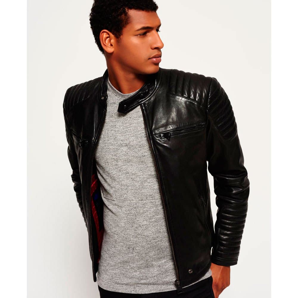 Slim Black Leather Jacket