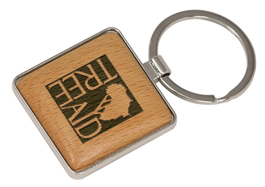 wood lasered key rings