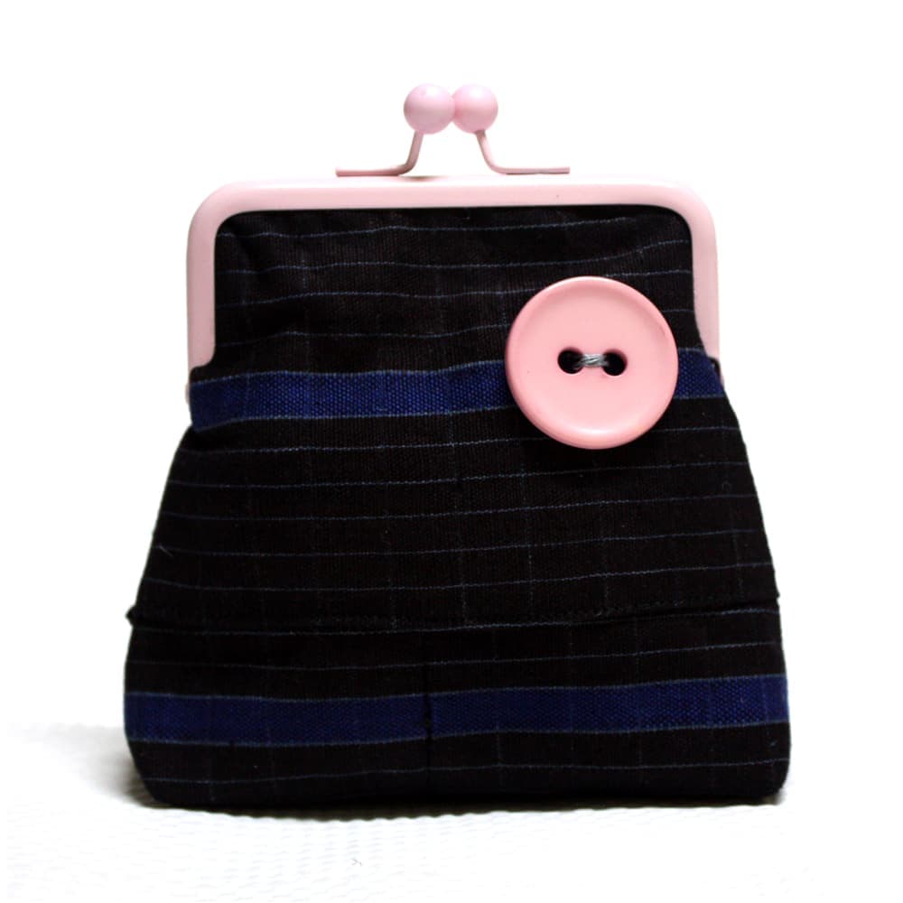 Etu and Pink Pico Pouch, Aso Oke Coin Purse thumbnail 2