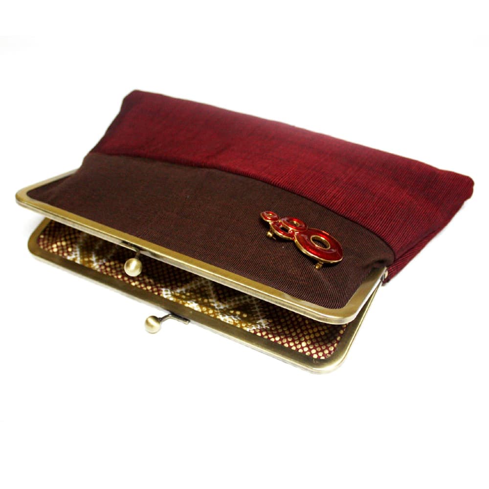 Maroon and Chocolate Super Snap clutch thumbnail 2