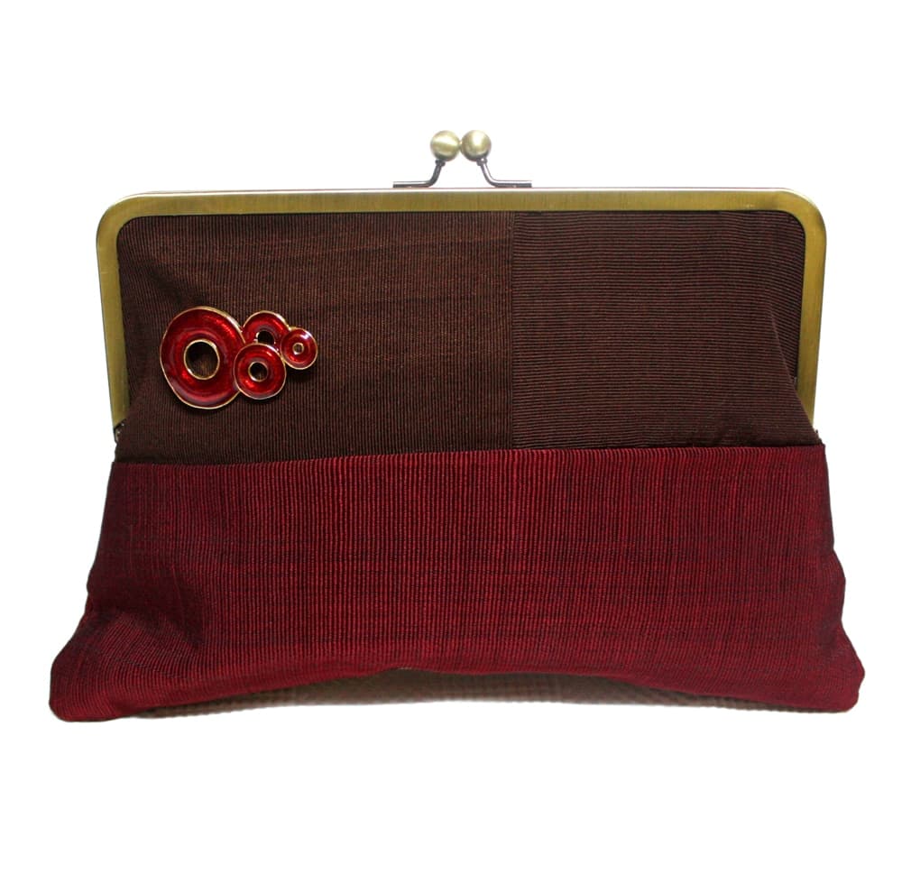 Maroon and Chocolate Super Snap clutch thumbnail 3