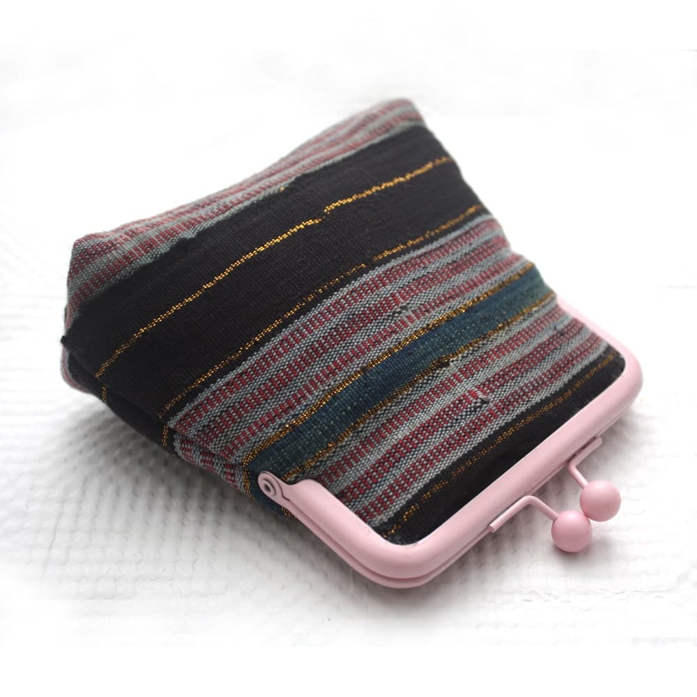Black and Pink Aso Oke Pico Pouch thumbnail 2