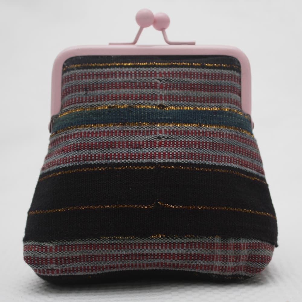 Black and Pink Aso Oke Pico Pouch thumbnail 3