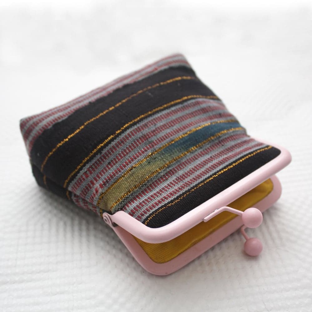 Black and Pink Aso Oke Pico Pouch thumbnail 4