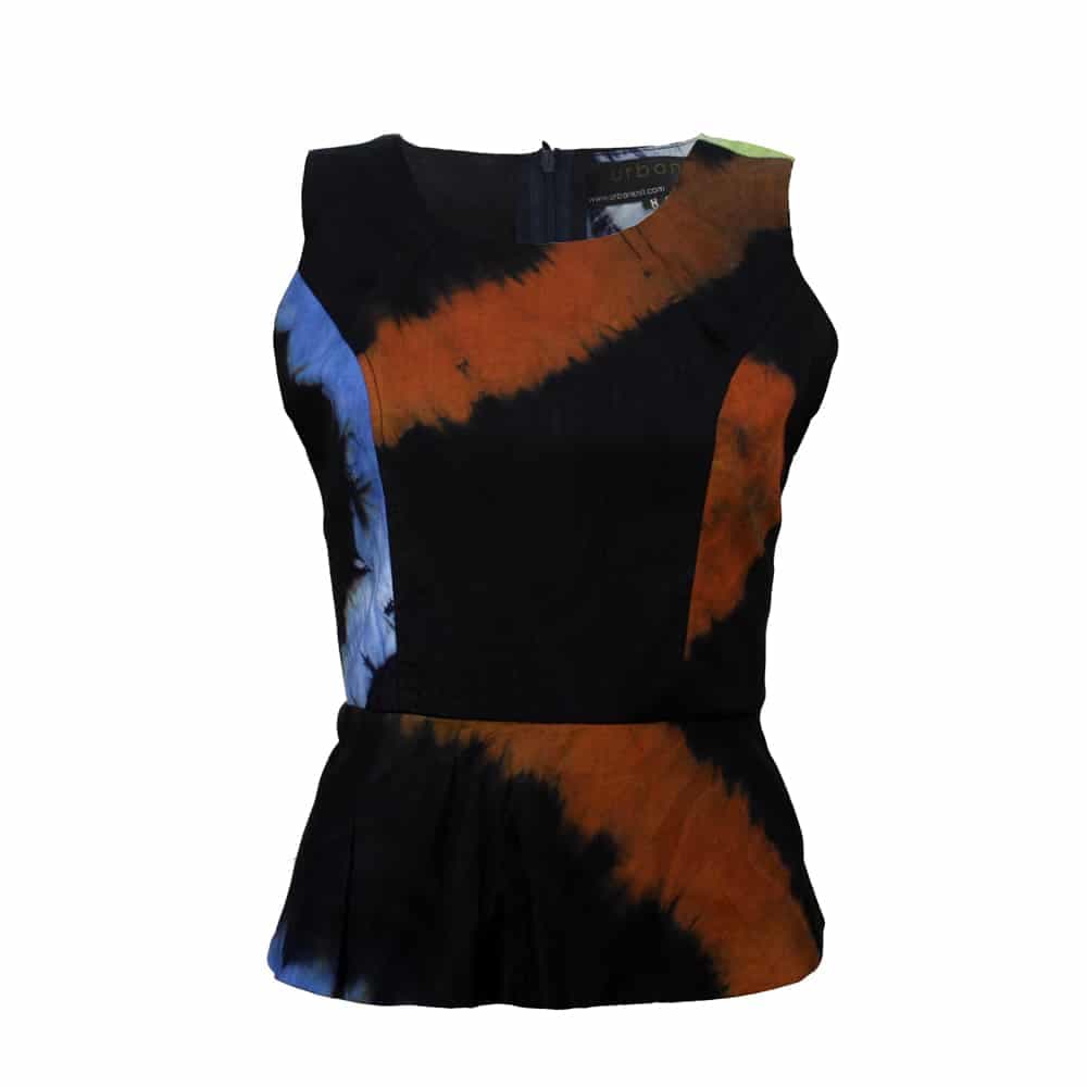 Adire Peplum Top