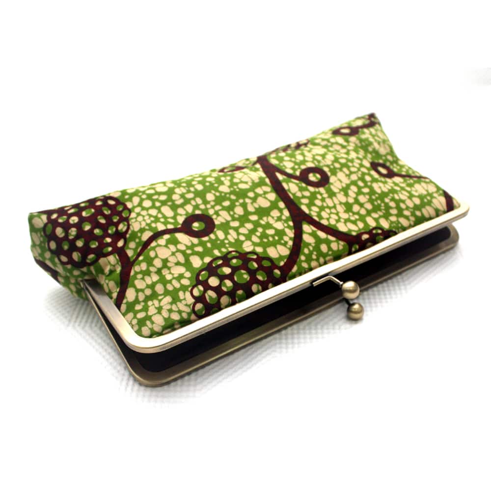 Lime and Chocolate Ankara Megasnap Clutch thumbnail 3