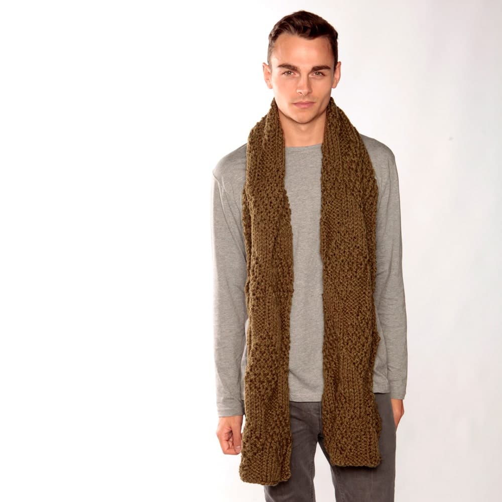 Army Green Chunky Knit Scarf thumbnail 2