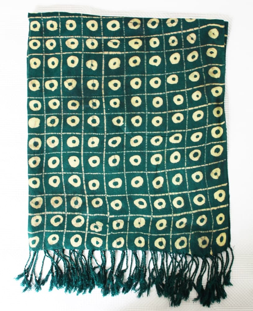 Green African Shawl, Adire Shawl