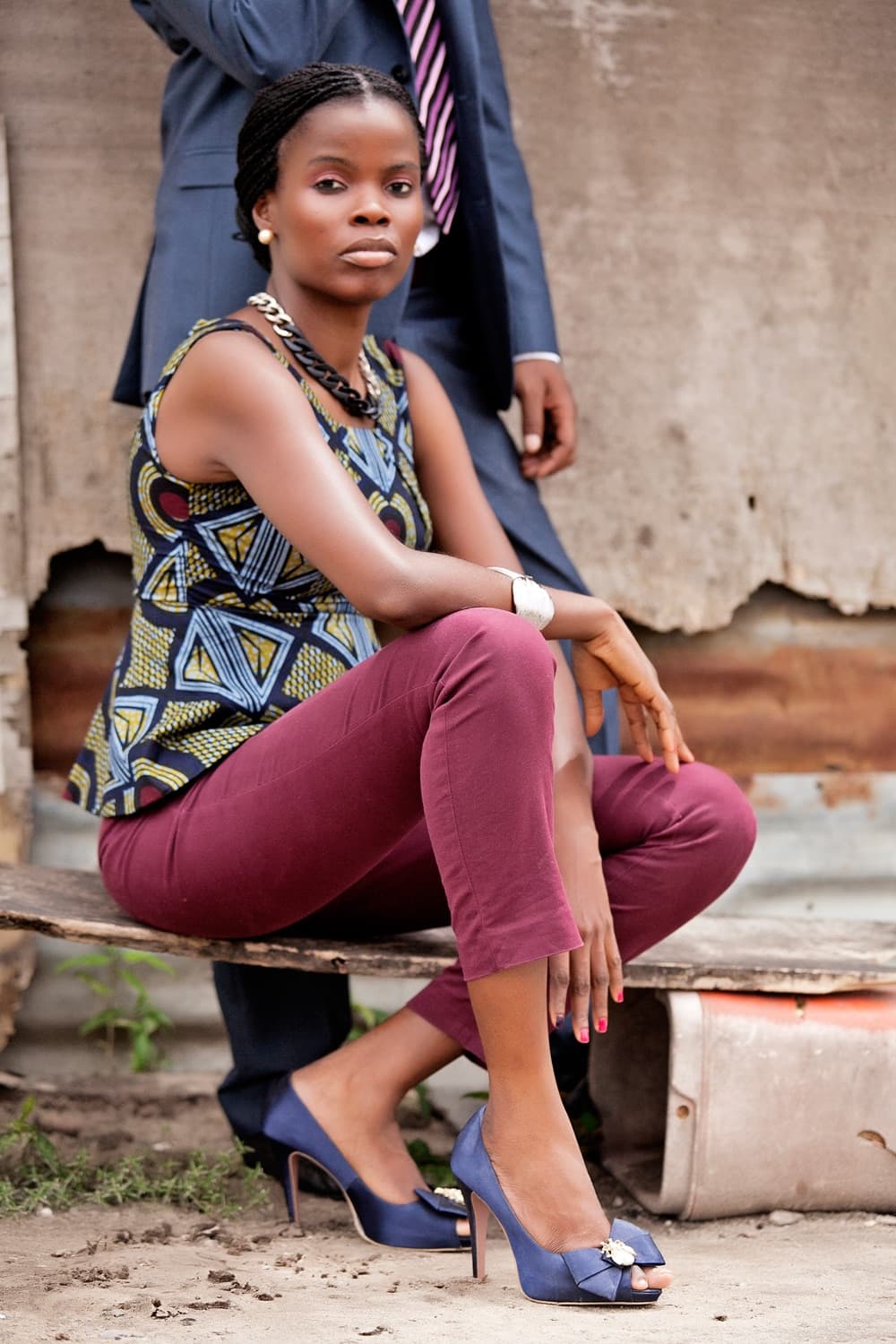Ankara Print Peplum Top, African Print top thumbnail 2