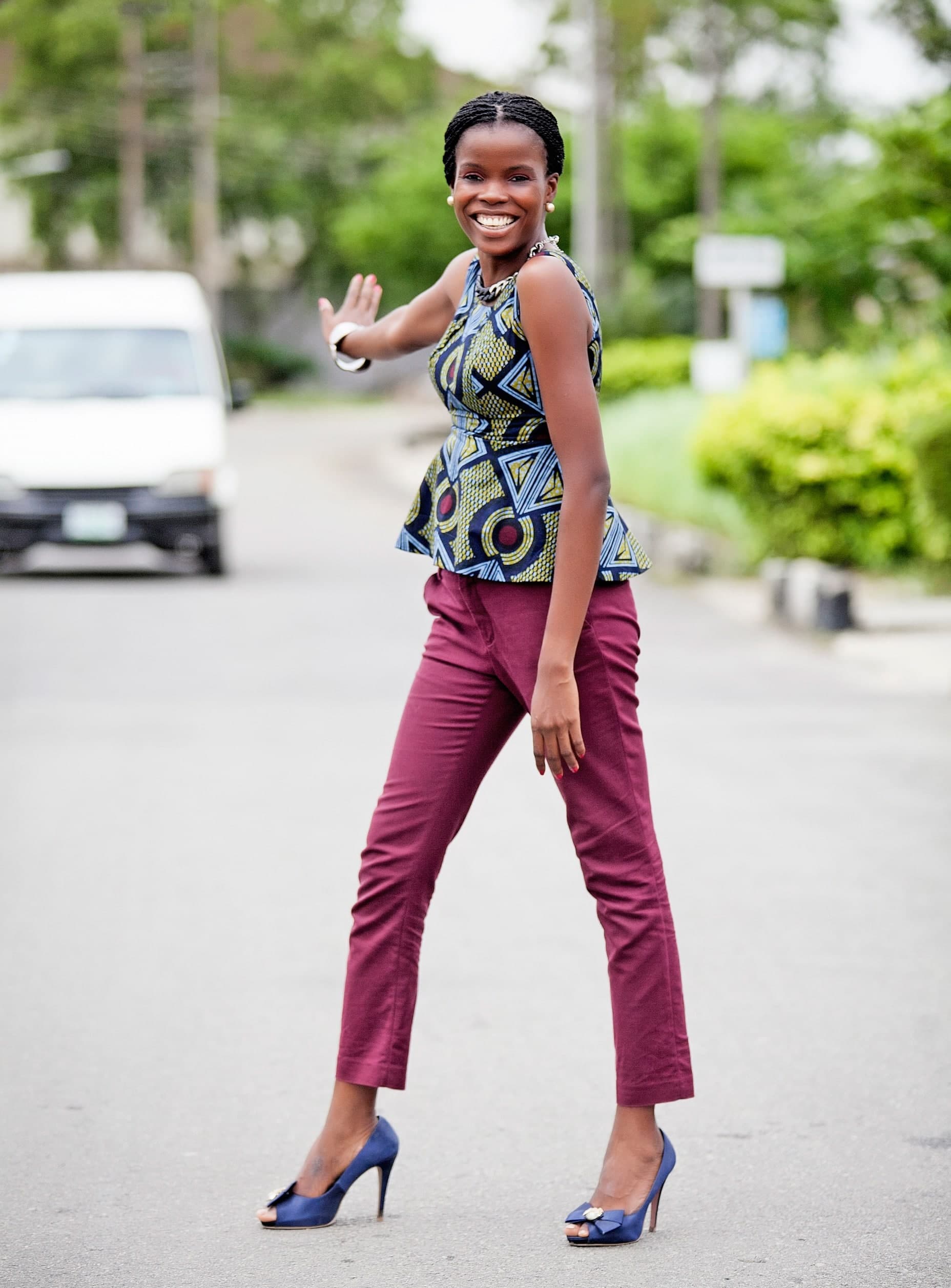 Ankara Print Peplum Top, African Print top thumbnail 4