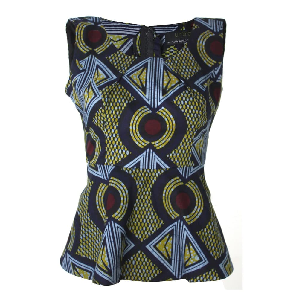 Ankara Print Peplum Top, African Print top