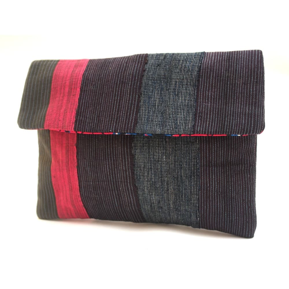 Etu and Pink Aso Oke Listra Clutch