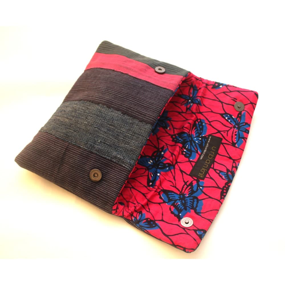 Etu and Pink Aso Oke Listra Clutch thumbnail 4