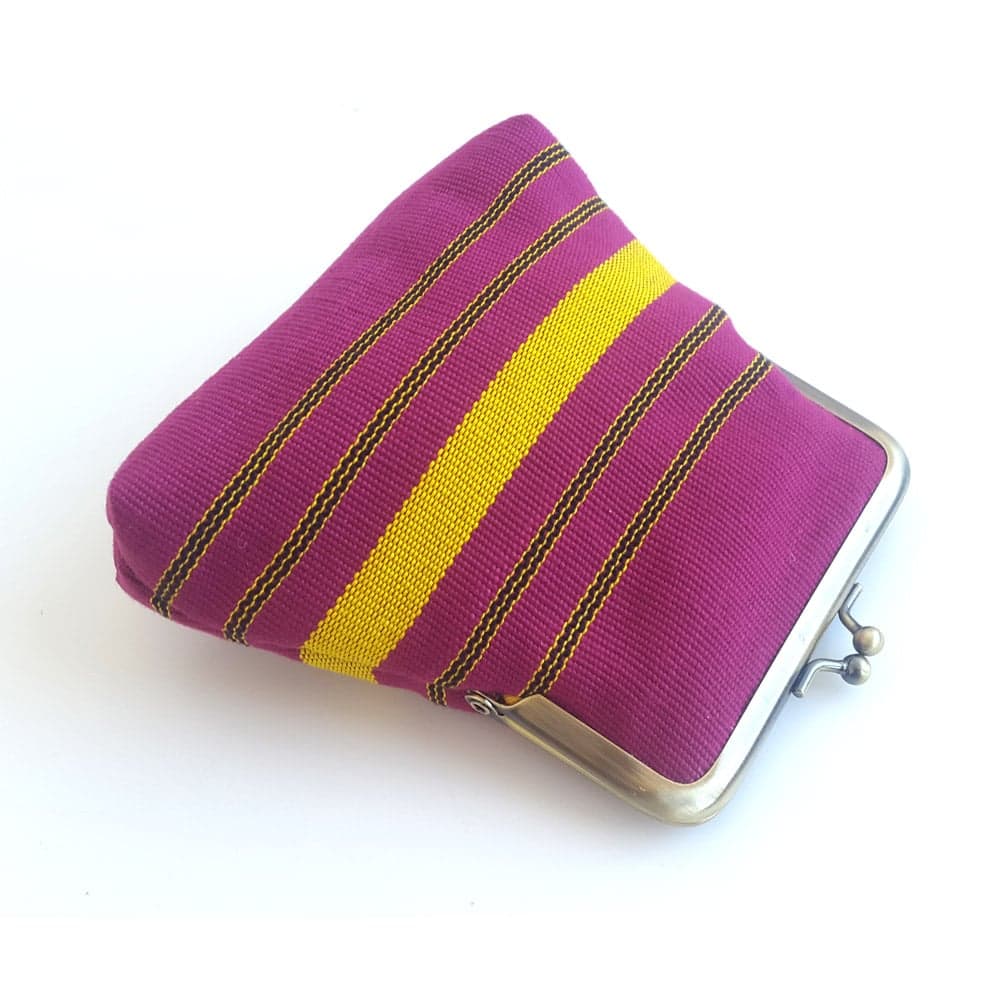 Pink and Yellow Aso-oke Pico Pouch thumbnail 3