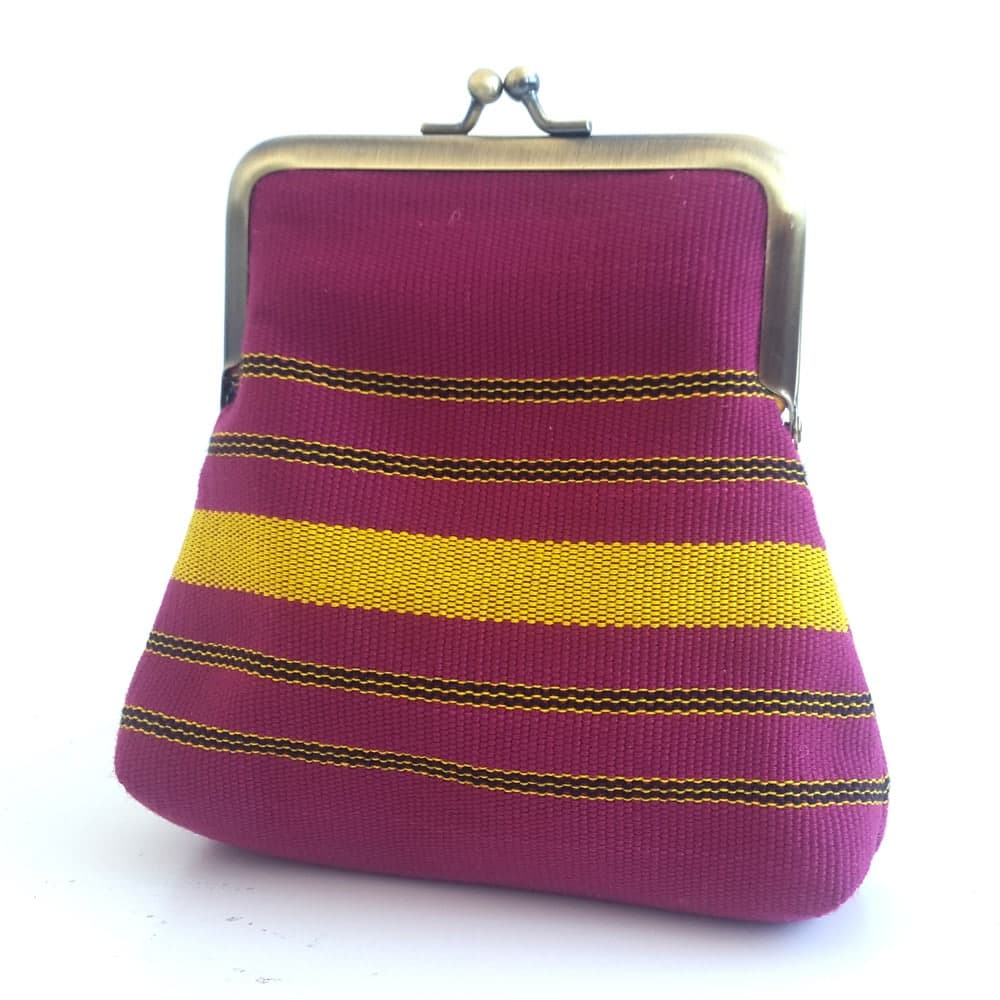 Pink and Yellow Aso-oke Pico Pouch thumbnail 2