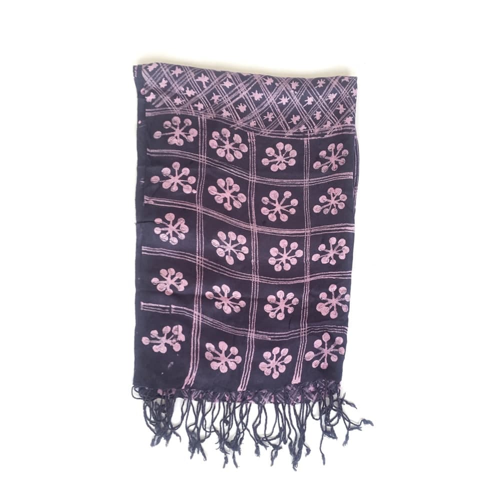 Grey and Pink Adire Shawl