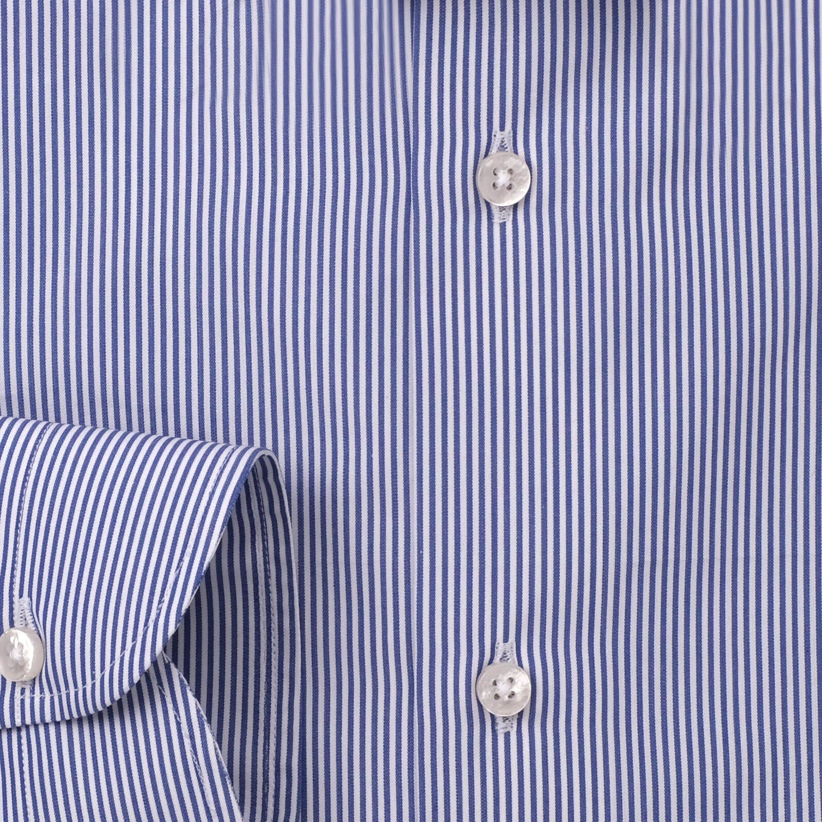 Classic Stripe Button-Down Collar Dress Shirt – Navy/White thumbnail 3