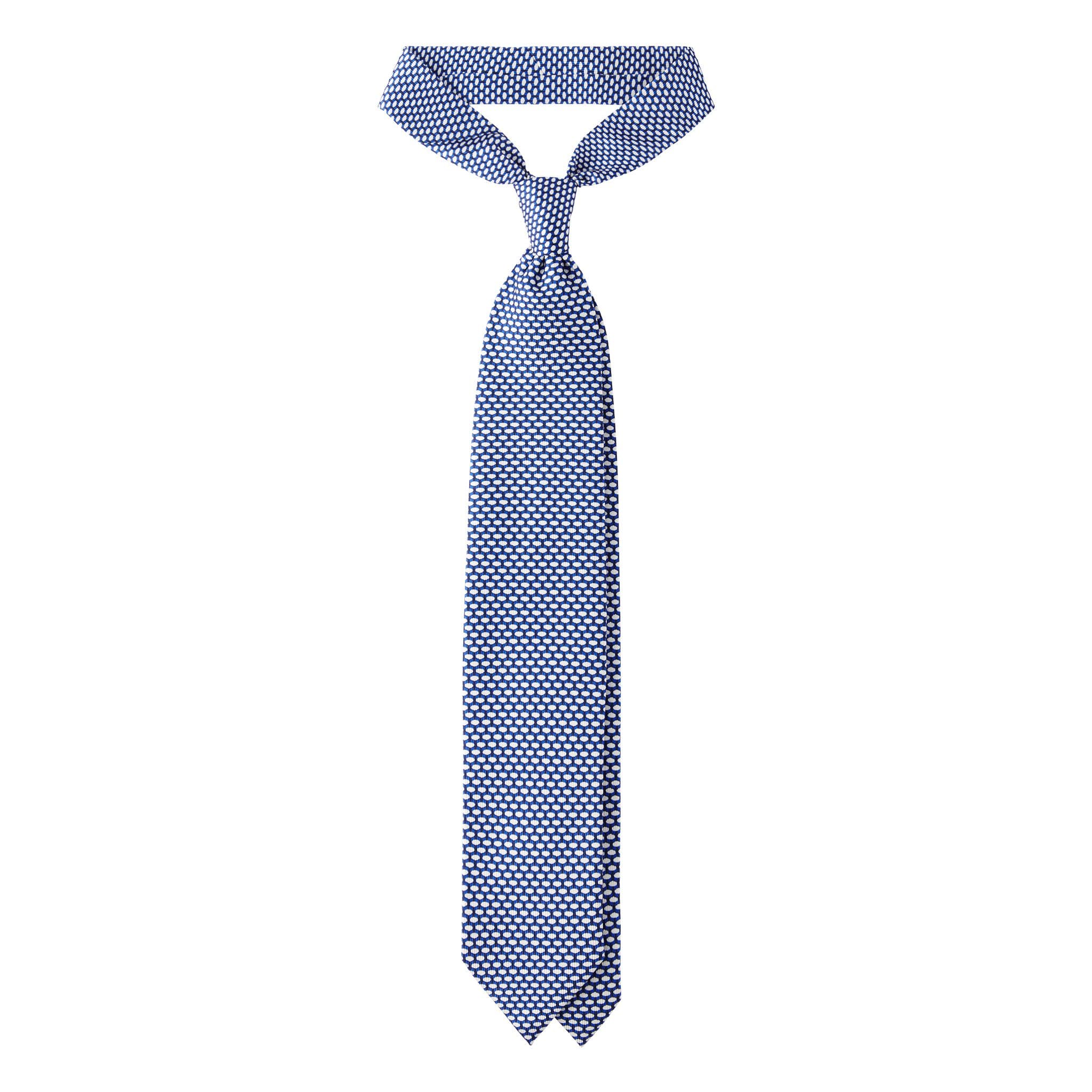 Micro Pattern Selftipped Silk Tie – Light Blue thumbnail 3
