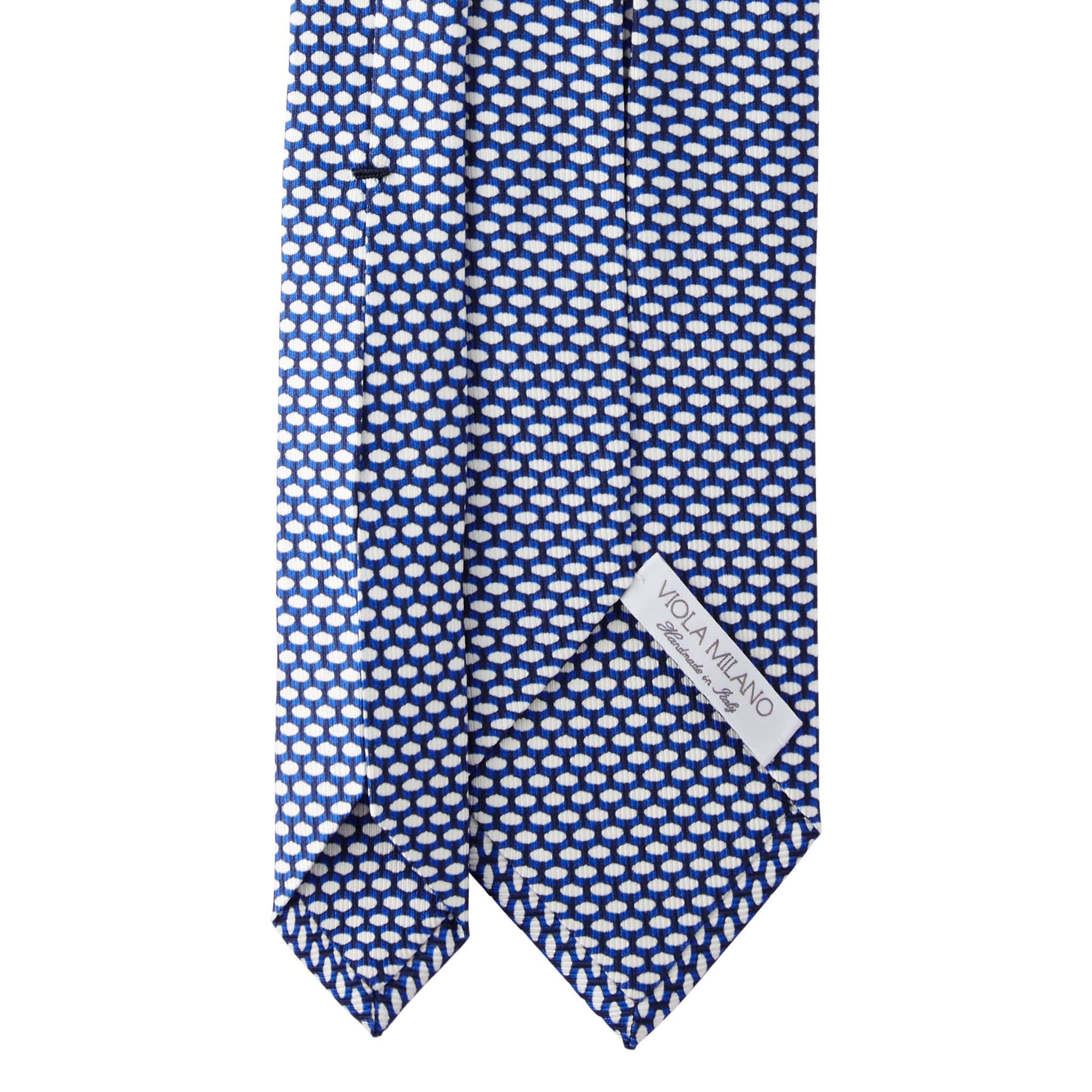Micro Pattern Selftipped Silk Tie – Light Blue thumbnail 4