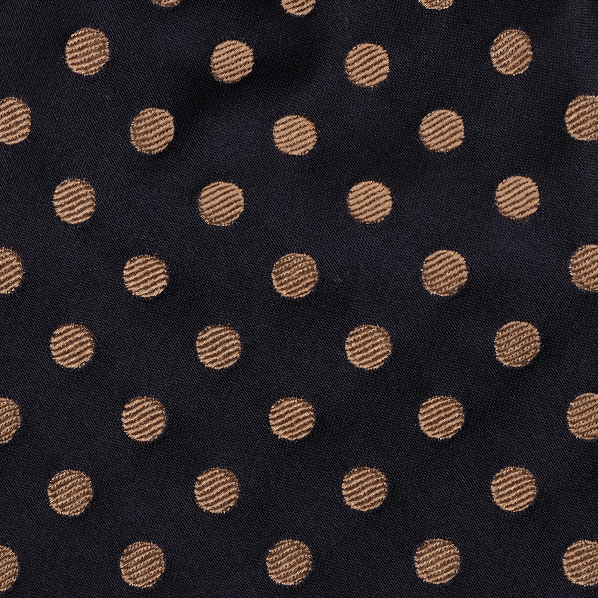 Polka Dot Handrolled Woven Silk Jacquard Tie – Brown/White thumbnail 2