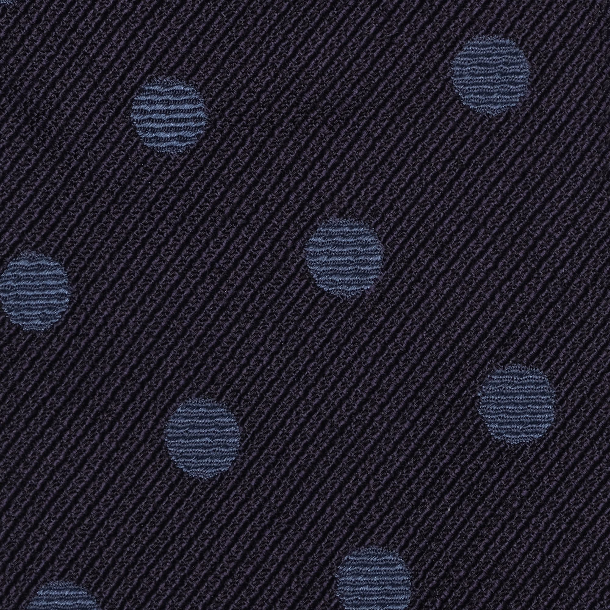 Polka Dot Handrolled Woven Silk Tie – Navy Mix thumbnail 2