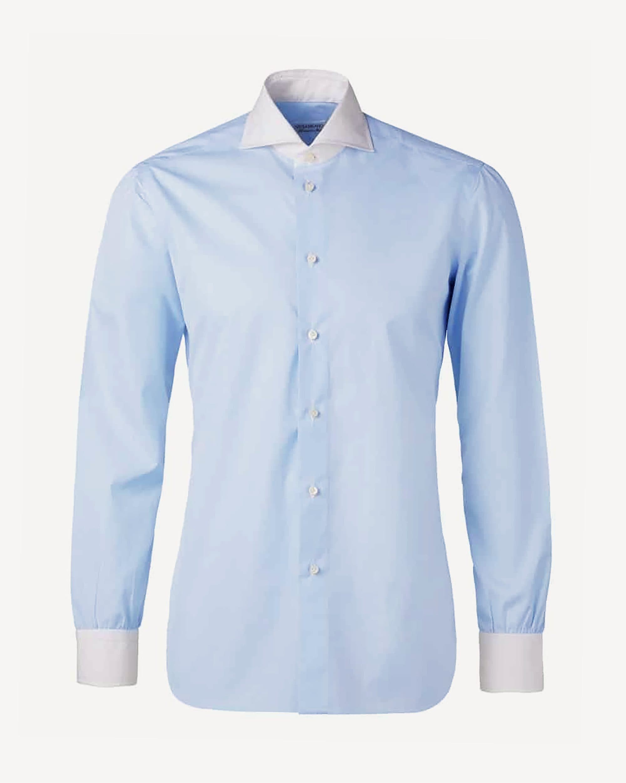 CONTRAST COLLAR CUTAWAY-COLLAR SHIRT – BLUE/WHITE thumbnail 4