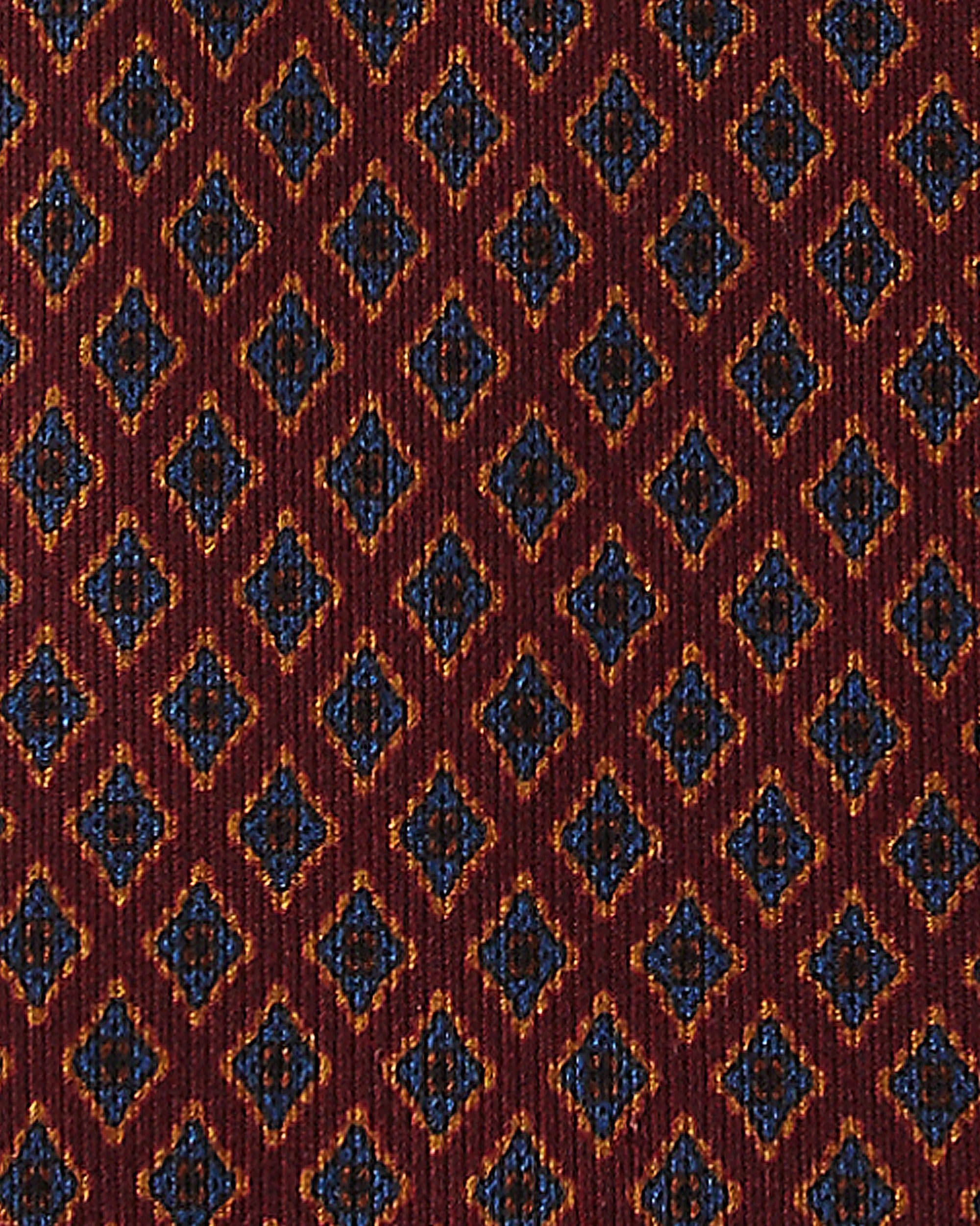 Square Pattern SELFTIPPED SILK TIE – Wine thumbnail 2