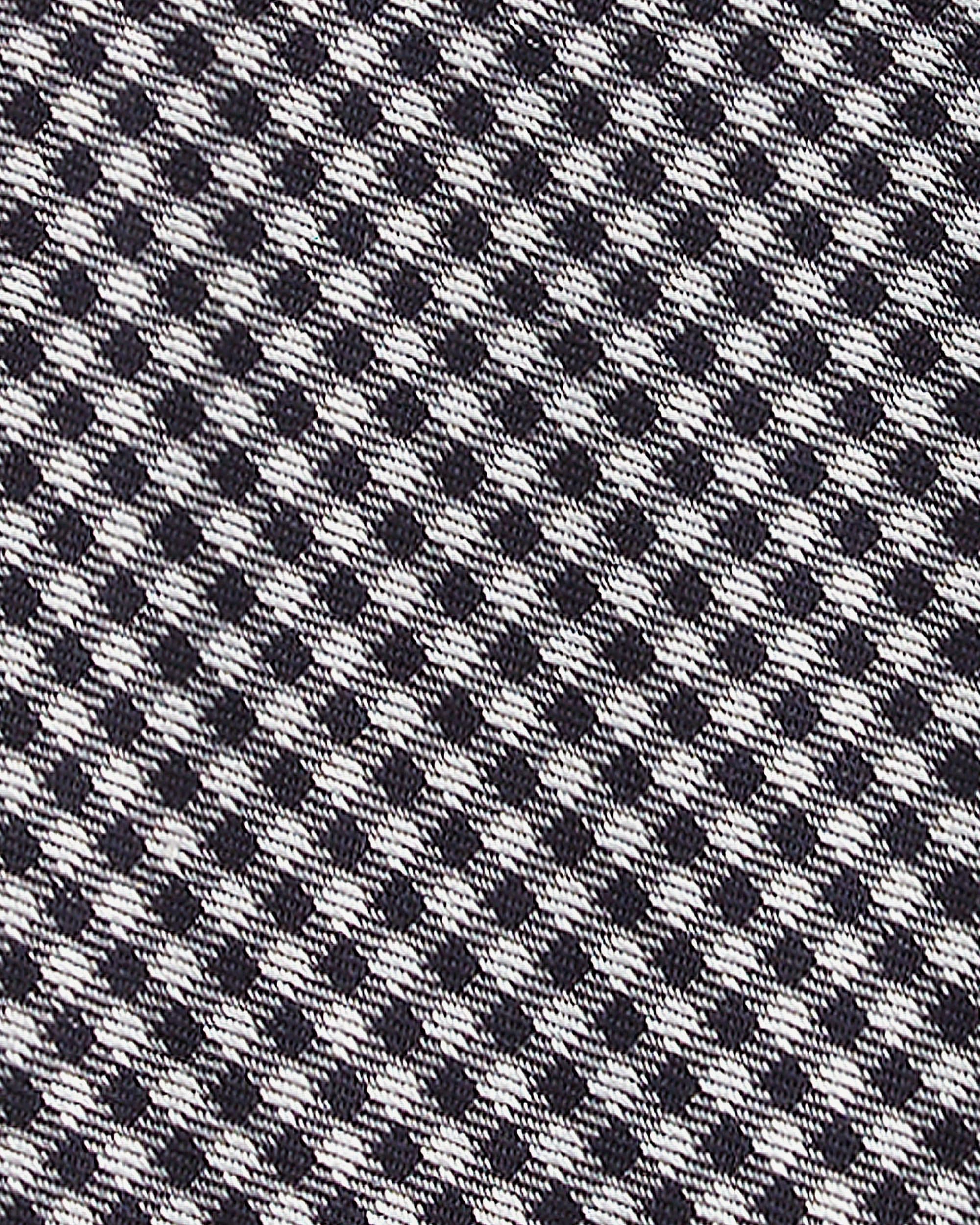Check Pattern 7-fold Woven Silk Jacquard Tie – Black/White thumbnail 2